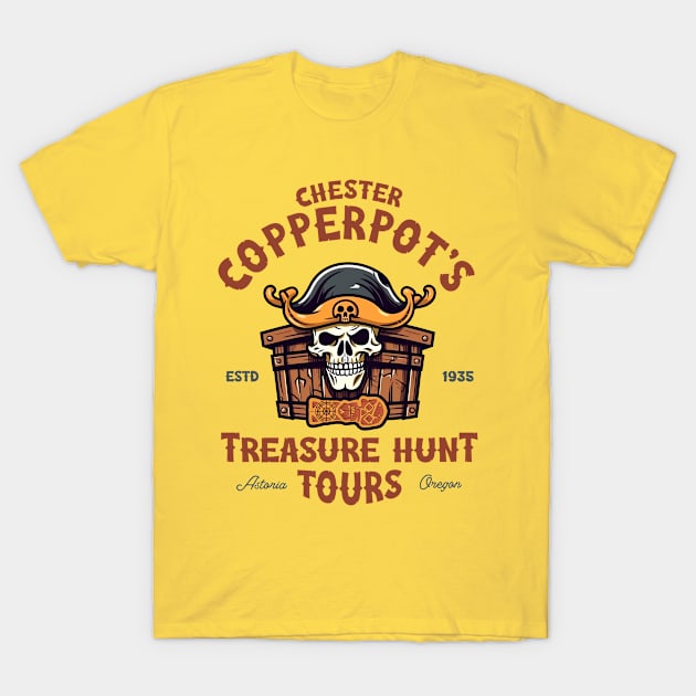 Chester Copperpot's Treasure Hunt Tours T-Shirt by Three Meat Curry